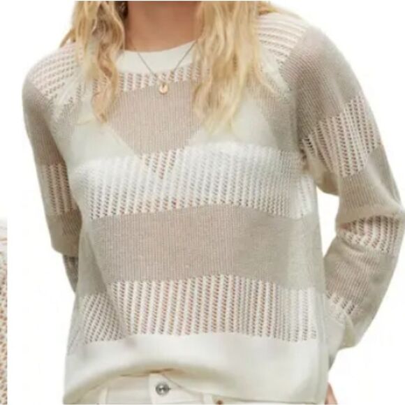 BRAND NEW PROOF KNIT WITH AN OPEN WEAVE LONG SLEEVE SWEATER - Picture 1 of 14